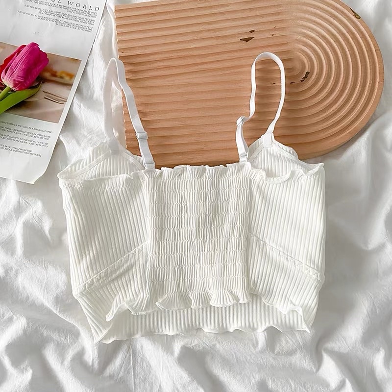 Áo Bra Nữ 2 Dây Cotton Dáng Lửng Có Đệm Ngực Trend Mới 262