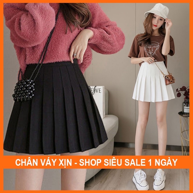 Chân Váy Xếp Ly Tennis Dáng Ngắn Xoè Có Lót Quần Trong Lên From Xinh VNXK B80