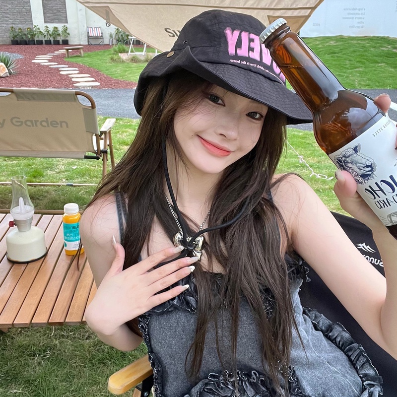 Nón Bucket Nhanh Khô In Chữ Thời Trang Mùa Hè Dành Cho Nữ