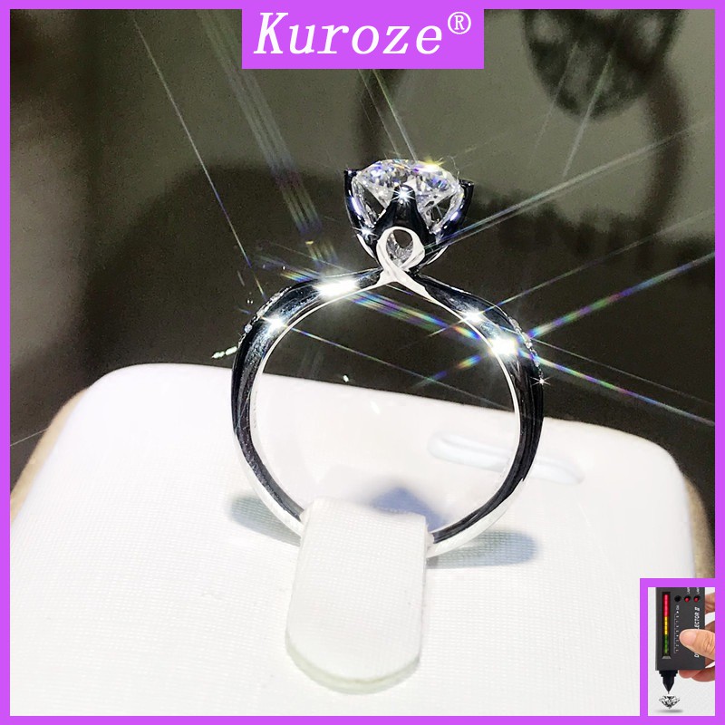 Nhẫn nữ đính đá Moissanite Pt950