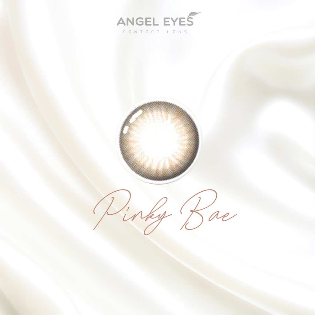 Lens nâu tự nhiên Angel Eyes - PINKY BAE - Đường kính 13.8 - Độ cận 0-6