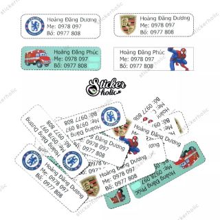 Hình ủi cho bé đi học - in theo yêu cầu - Sticker ủi - decal ủi tên bé