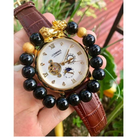 Đồng Hồ Cơ Nam Tự Động AUTOMATIC Chính Hãng JUNMING Dây Da Cao Cấp Thời Trang Sang Trọng Đẹp Giá Rẻ