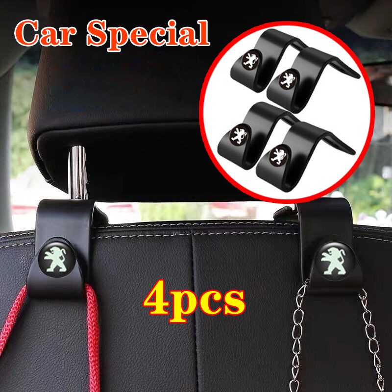 Bộ 4 móc treo đồ gắn sau ghế xe hơi Peugeot 406 405 205 3008 206 5008 308 208 408 508 407 107 307
