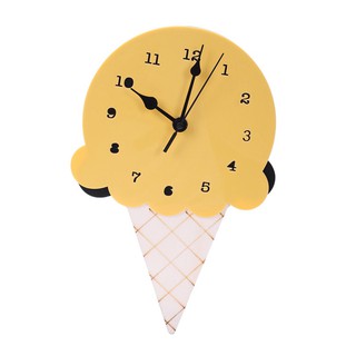 Nordic Cartoon Ice Cream Clocks Home Decor Mute Kids Room Wall Decoration Cute C