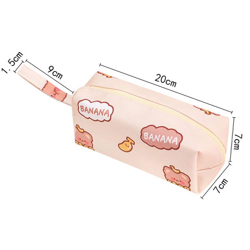 Túi đựng bút/ mỹ phẩm bằng vải cỡ lớn chống thấm nước in họa tiết gấu hoạt hình dễ thương