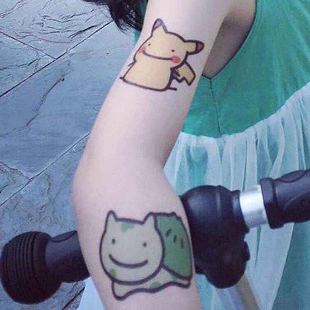 Miếng dán hình xăm chống thấm nước họa tiết hoạt hình Pikachu cho bé