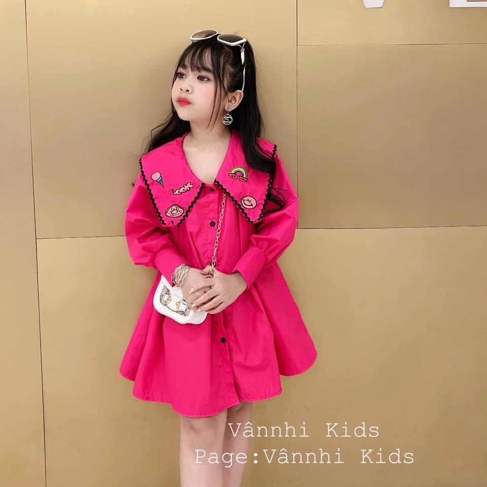 VAY58 - Váy bé gái, váy sơ mi kiểu cho bé gái từ 18-33kg