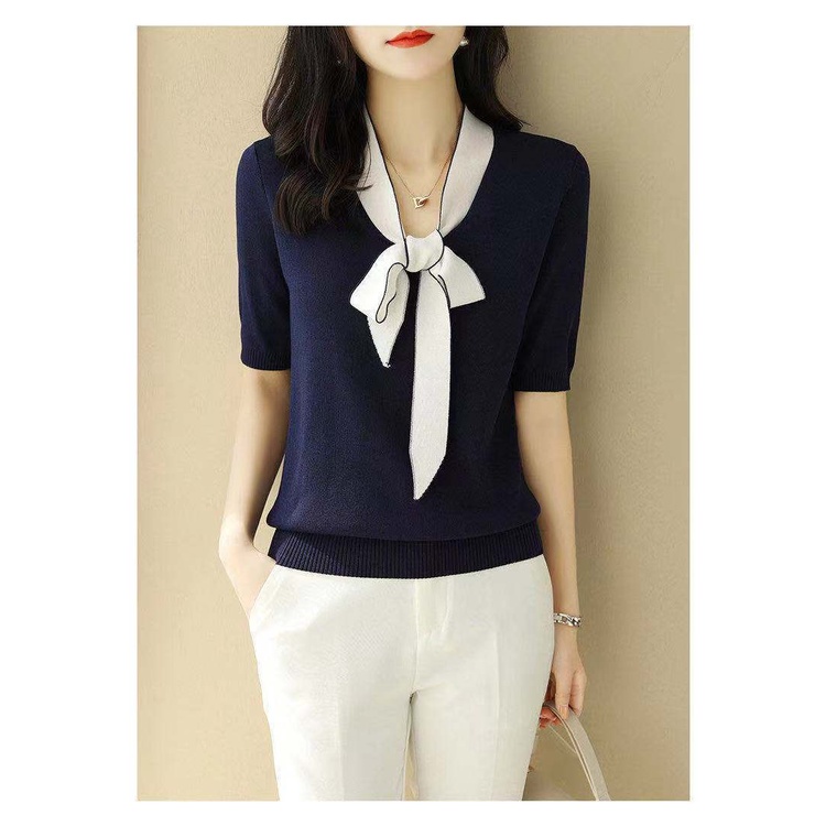 Áo Thun Lụa Lạnh Tay Ngắn Dáng Rộng Thời Trang Mùa Hè Dành Cho Nữ