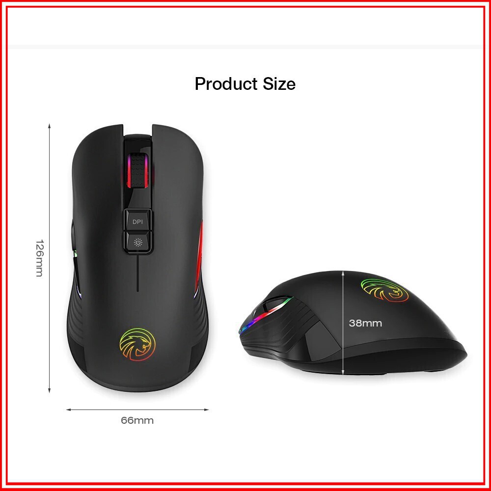 Chuột chuyên GAME FMOUSE M600 LED 7 MÀU không dây sử dụng Pin Sạc