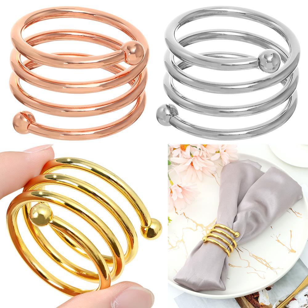 Vòng Nhẫn Khăn Ăn Màu Vàng In Hình WONDER|Khóa Giữ Khăn Ăn Bằng Kim Loại Nhiều Màu Sắc
