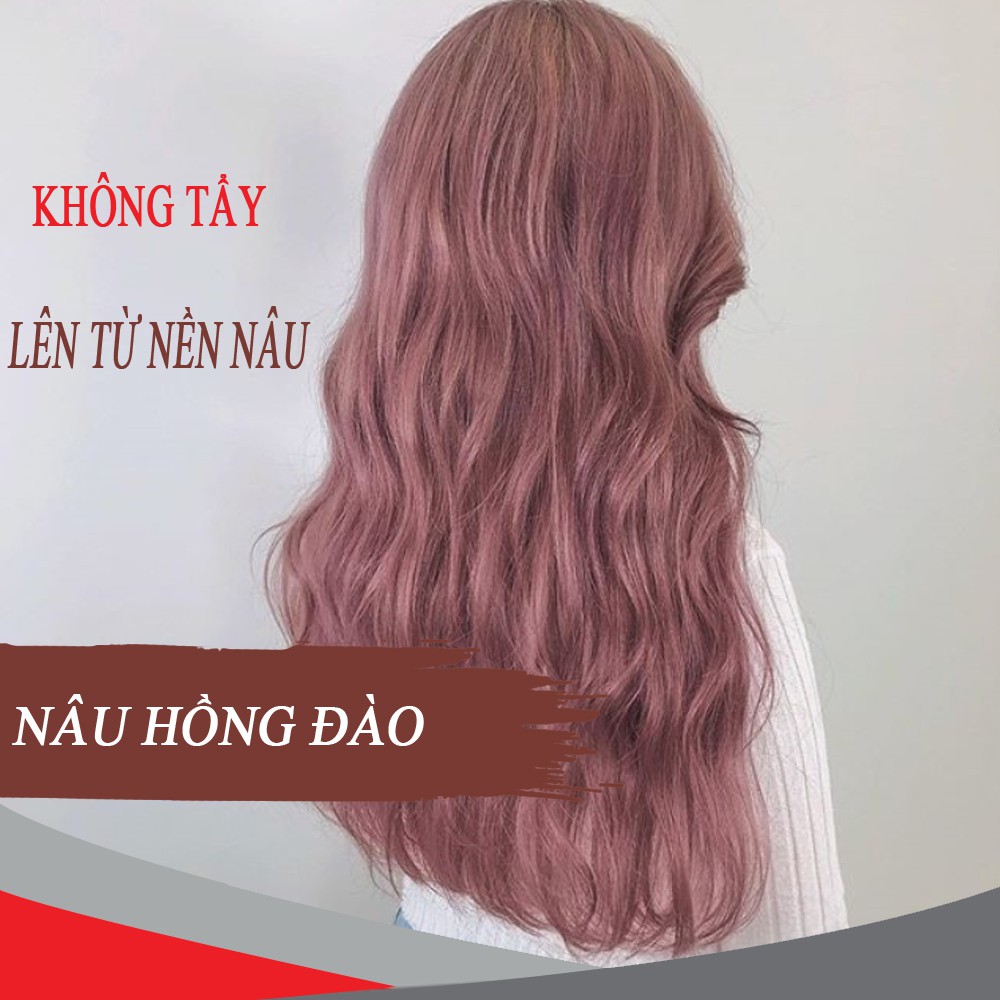 1 tuýp thuốc nhuộm tóc tại nhà nâu hồng đào nhuộm nền 8,9,10 - tẩy tóc