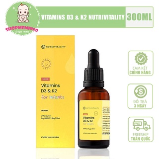 Vitamin D3&K2 Mk7 Nutrivitality nội địa Anh 30ml