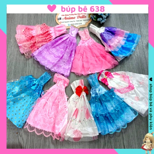 Váy Dạ Hội Vải Ren Mềm Mẫu Mới Cho Búp Bê Barbie Size 30Cm
