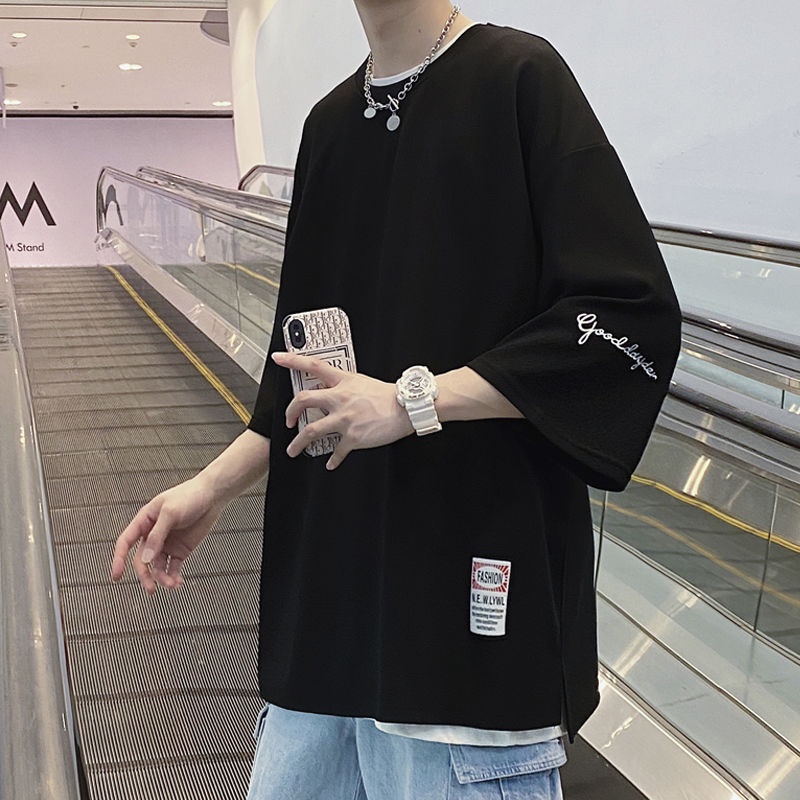 Áo Thun Tay Lỡ Dáng Rộng Size Lớn Thời Trang Mùa Hè Cho Nam