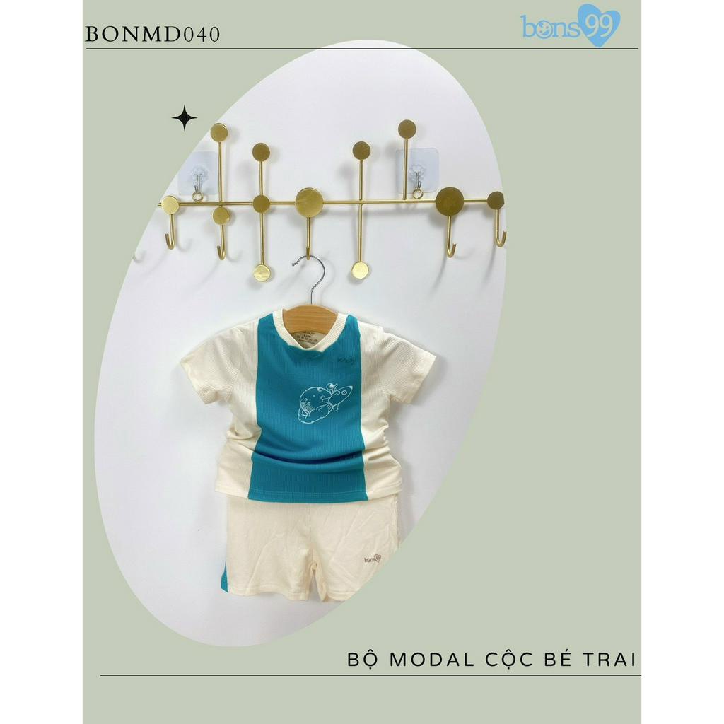 Bộ cộc tay cho bé trai bé gái Bons99 chất tăm siêu mát