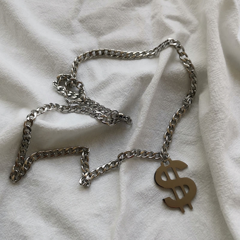Dây Chuyền Gắn Mặt Biểu Tượng Đô La Mỹ Cá Tính Độc Đáo Phong Cách Hip-Hop
