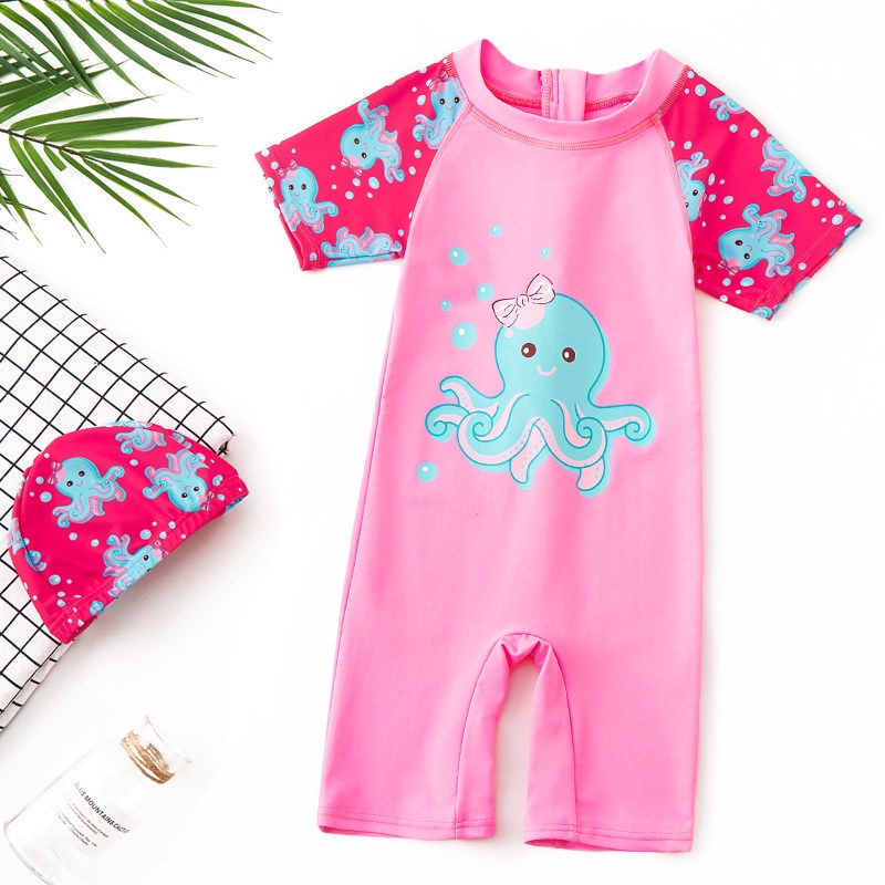 Girls swimwear 1-piece cute sports for beach