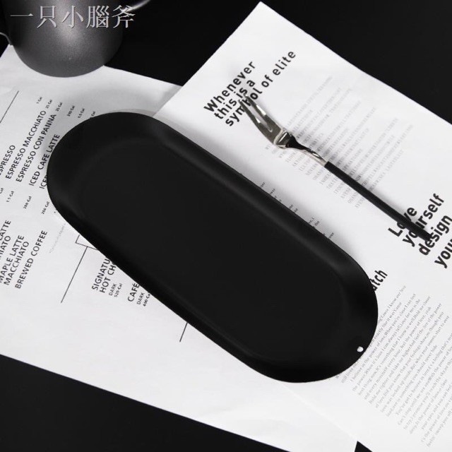 ( SẴN) Khay kim loại đen đựng trang sức, để đồ uống Size 23 cm