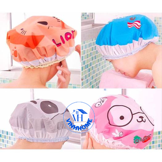 Combo 3 Mũ trùm tóc hình hoạt hình có thun