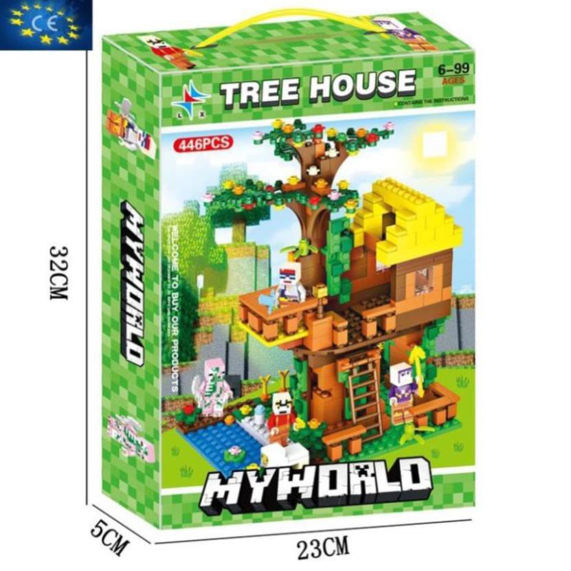 Khối xây dựng Lego Minecraft Ngôi nhà trên cây nhỏ với Búp bê nhỏ Minifigure