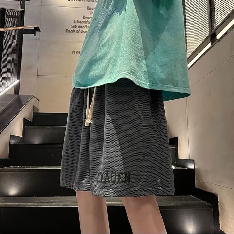 Quần Short Dáng Rộng Lưng Thun Co Giãn Tốt In Chữ Cỡ Lớn M-2XL Thời Trang Cá Tính Cho Nam