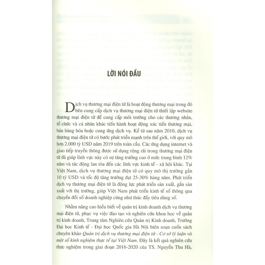 Sách - Quản Trị Dịch Vụ Thương Mại Điện Tử - Cơ Sở Lý Luận Và Một Số Kinh Nghiệm Thực Tế Tại Việt Nam