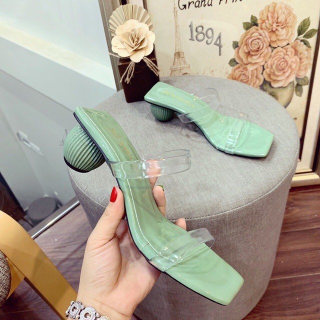 Guốc cao gót nữ quai mica trong siêu xinh cao 6p - s54