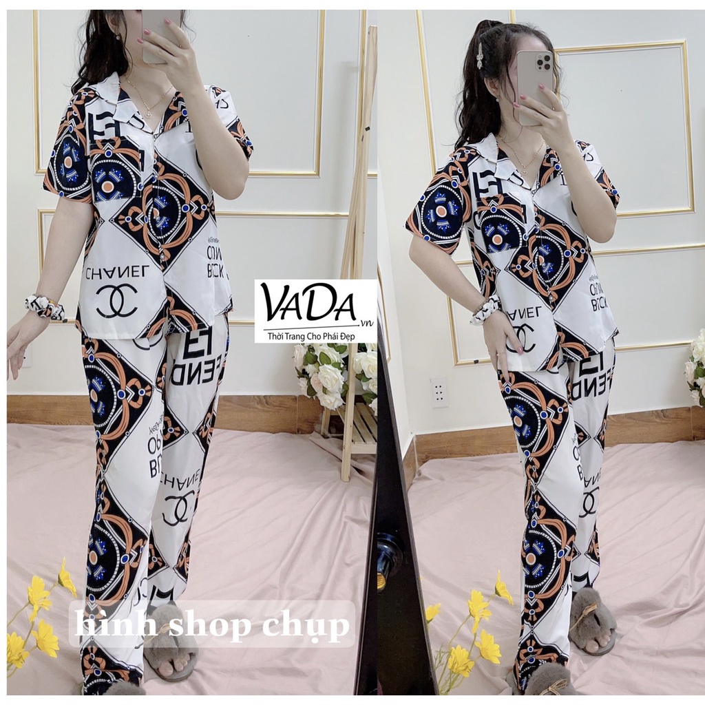Đồ mặc ở nhà , sét pyjama 4 món tay ngắn chất lụa mặc thoáng mát họa tiết xinh tươi -Thời Trang VADA (B1) | BigBuy360 - bigbuy360.vn