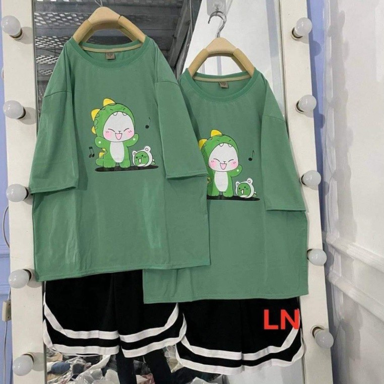 Sét áo khủng long nghe nhạc + quần đùi V LN0421