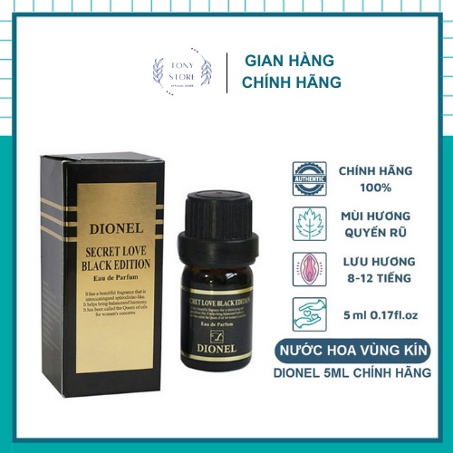 Nước Hoa Vùng Kín Dionel Secret Love Black Edition 5ml Giúp Khử Mùi Và Tạo Hương Thơm Nhẹ Nhàng, Quyến Rũ