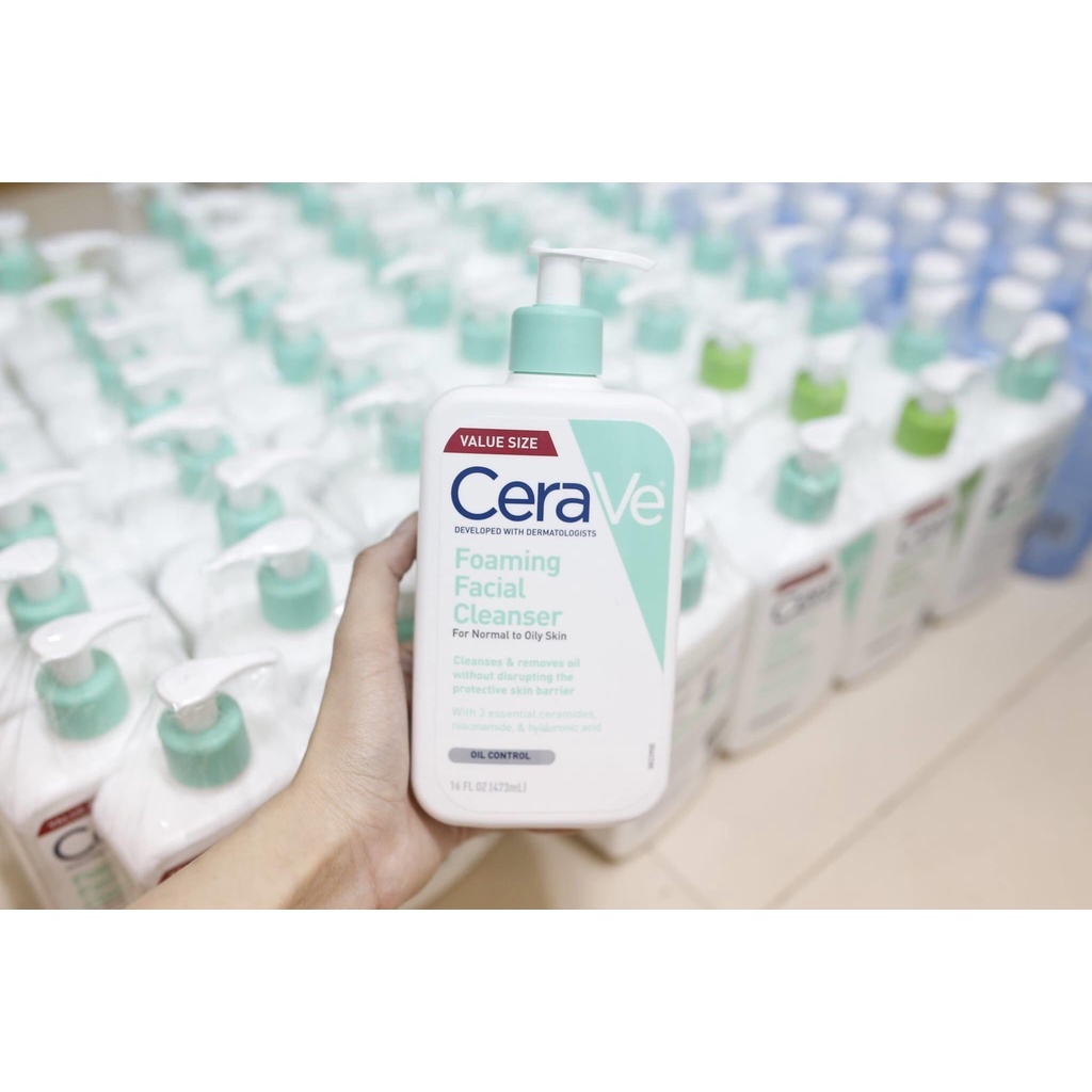 Sữa Rửa Mặt CeraVe Foaming Facial Cleanser For Normal To Oily Skin (473ml)