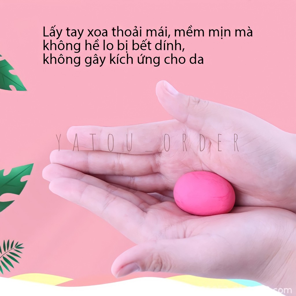 SET 12 MÀU ĐẤT SÉT NHẬT NHẸ TỰ KHÔ an toàn cao cấp SOFT CLAY decor gương, đồng hồ & bộ cây tạo hình