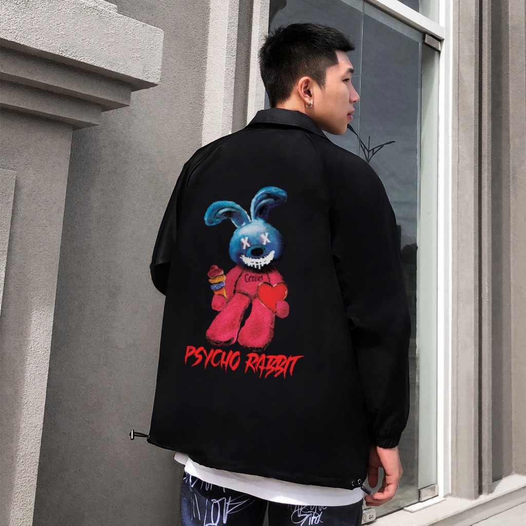 Áo khoác dù jacket Local Brand GENIUS RABBIT unisex 2 lớp v2 -- Áo khoác gió ullzang có form rộng XL - GENIUS.CLO