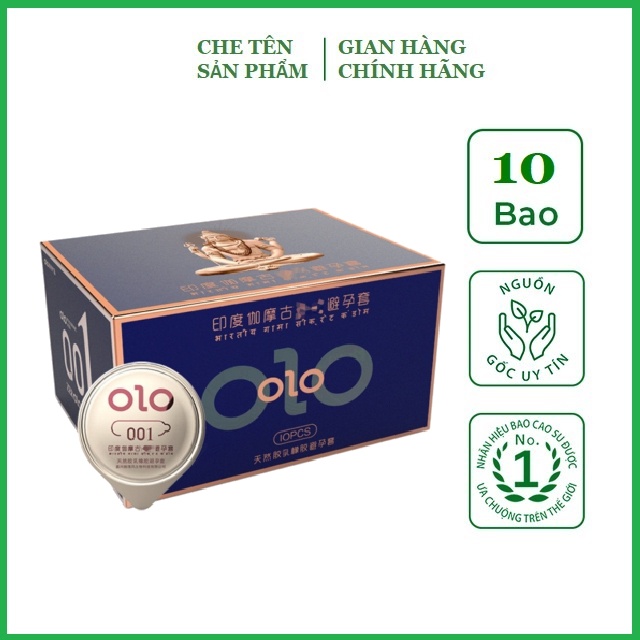 Bao cao su OLO 0.01 Siêu mỏng kéo dài thời gian nhiều gel bôi trơn - 10 chiếc