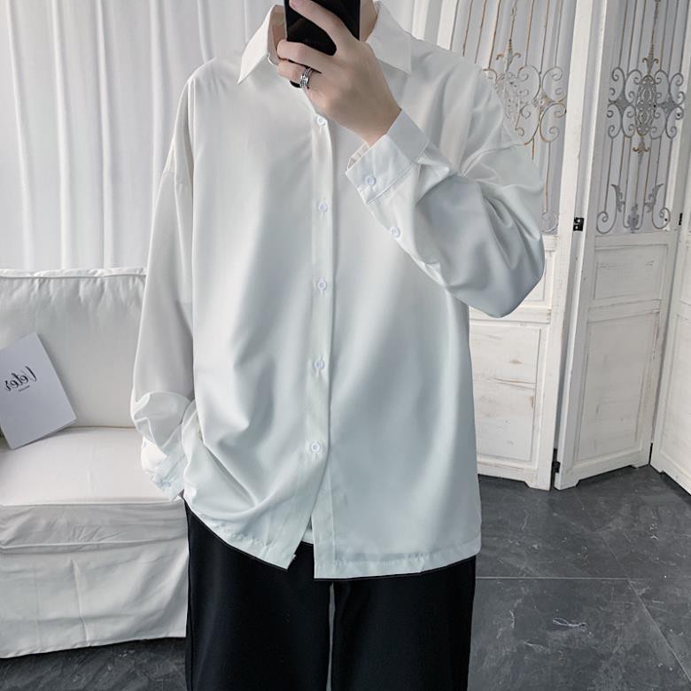 [lnbox với Shop]  Áo Sơ Mi Dài Tay Màu Trơn Đơn Giản Cho Cặp Đôi Size M-2Xl