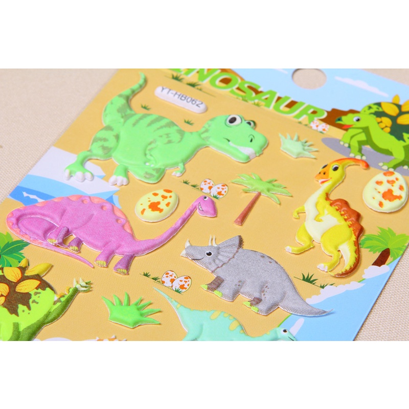 Sticker 3D chống thấm hình khủng long dán cho bé đồ chơi dán giải trí học thêm về khủng long