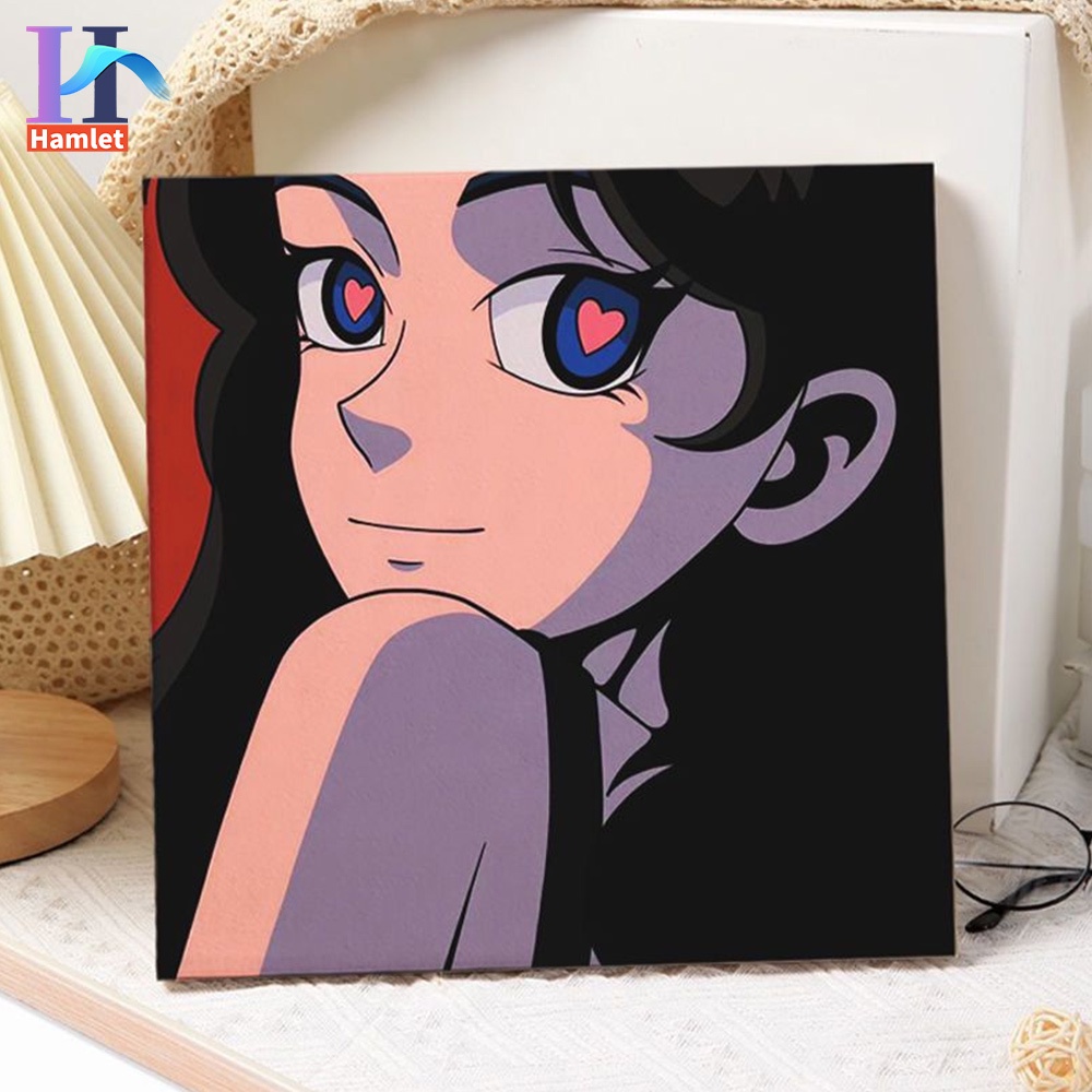 Bộ tranh sơn dầu Hamlet tô màu theo số hình hoạt hình leerrh làm quà tặng thủ công cỡ 20 * 20/30 * 30cm