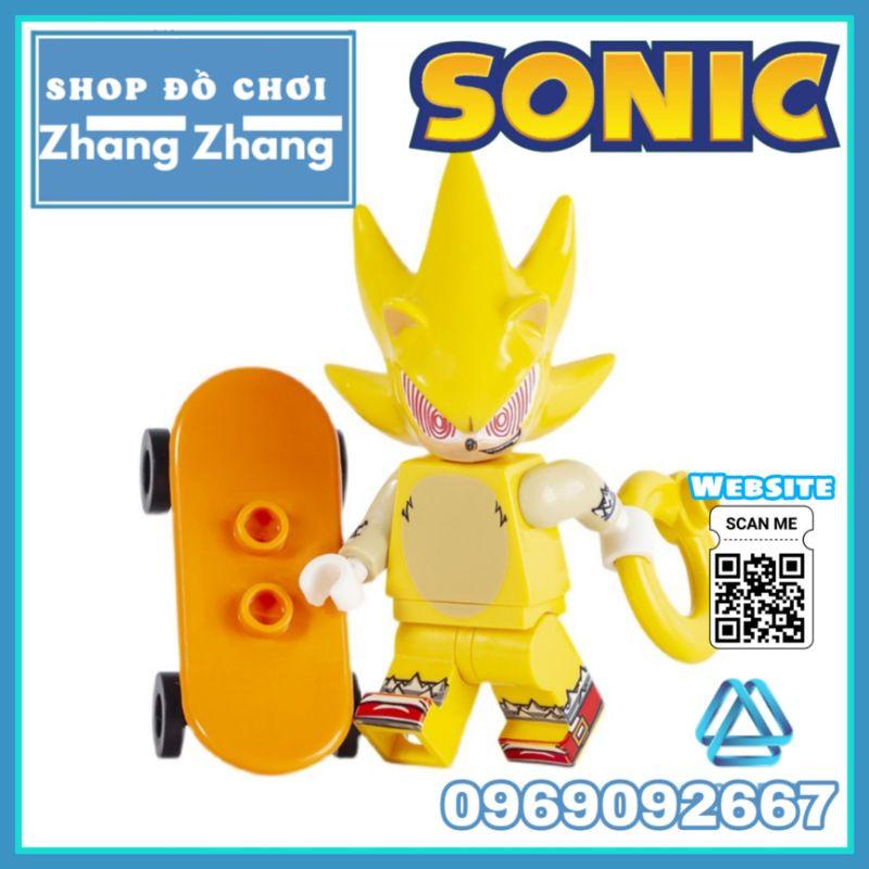 Đồ chơi Xếp hình nhím Sonic tặng kèm ván trượt Minifigures LG1001 - Super Metal Sonic
