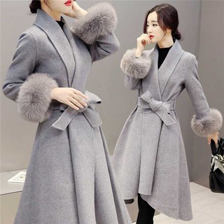 áo khoác dạ nữ tay lông đẹp xinh