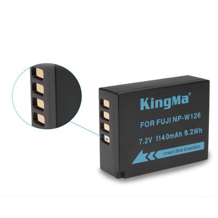 Pin sạc Kingma cho Fujifilm NP-W126 + Hộp đựng Pin, Thẻ nhớ