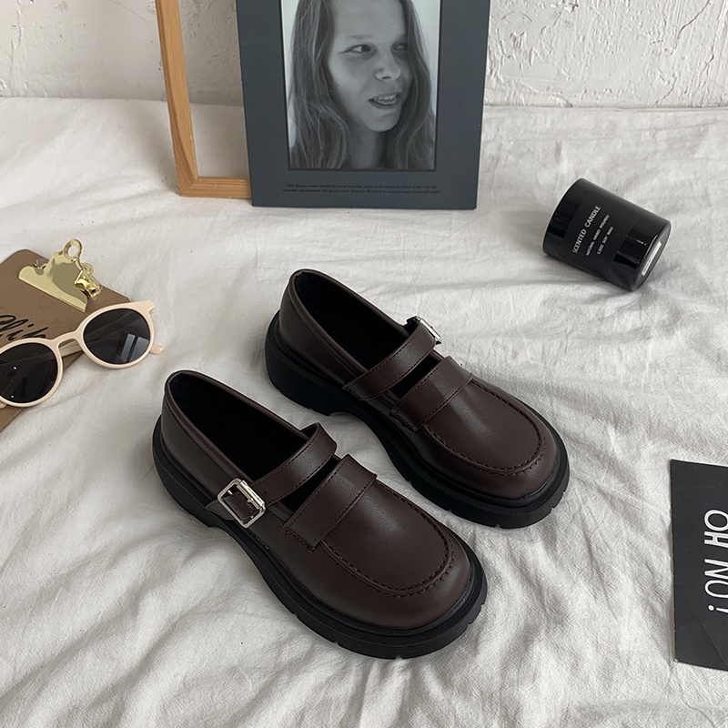 Giày Mary Janes da mềm quai ngang khuy cài mã 666