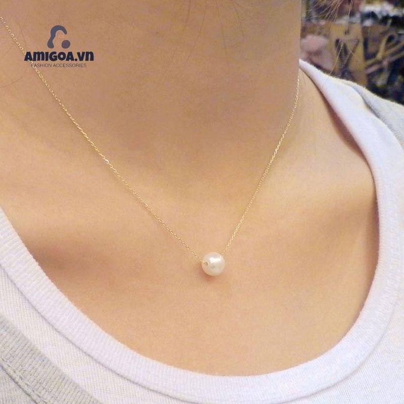Vòng cổ Ngắn Đính Ngọc Trai Đơn Giản Sáng Tạo Thời Trang