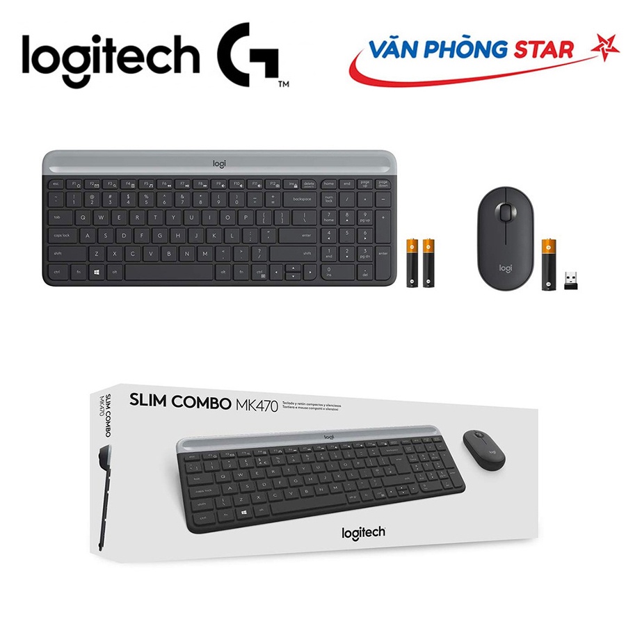 [FREESHIP] Combo bàn phím + Chuột không dây Logitech MK470 Slim tại vanphongstar. Chính hãng bảo hành 12 tháng