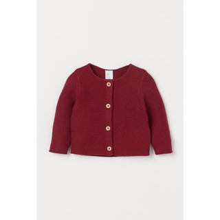 Áo len cardigan đỏ đô HM H&M_hàng chính hãng authentic