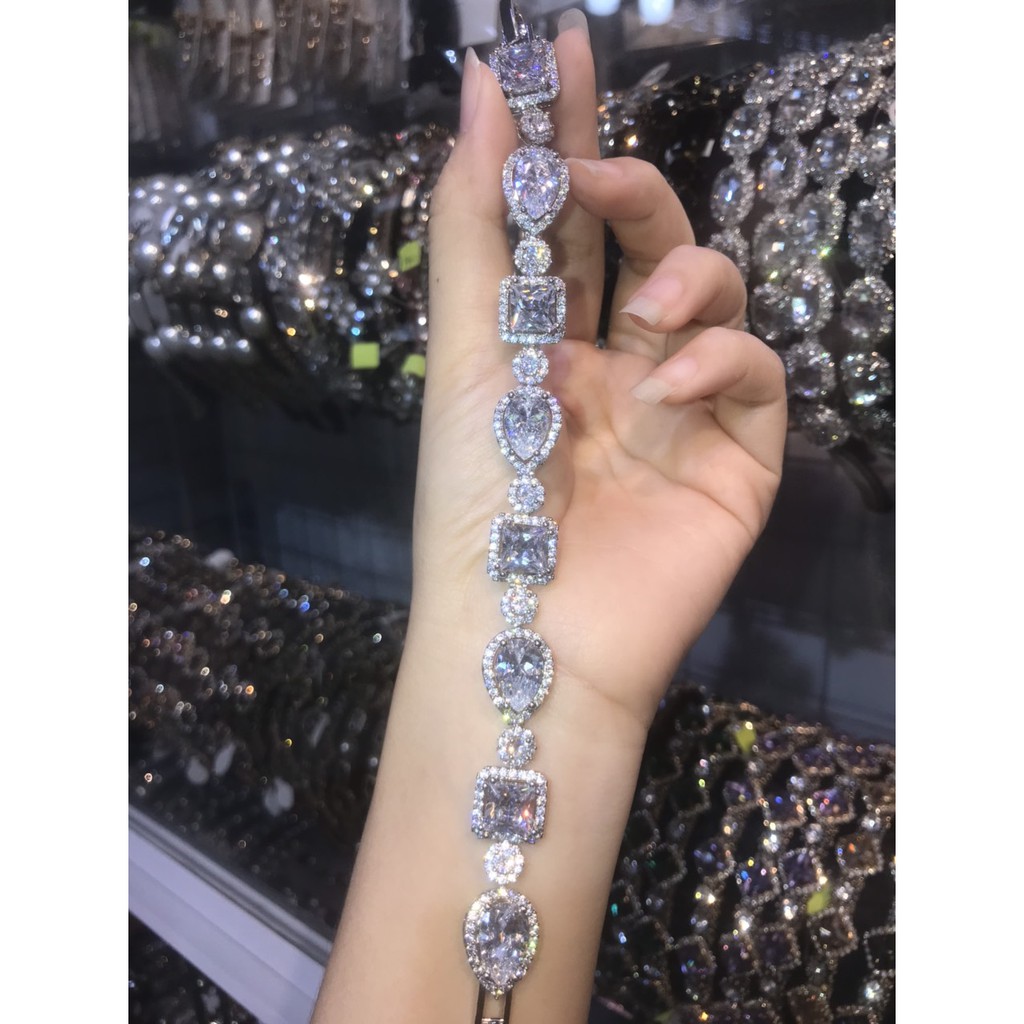lắc tay hợp kim đính đá hàn quốc