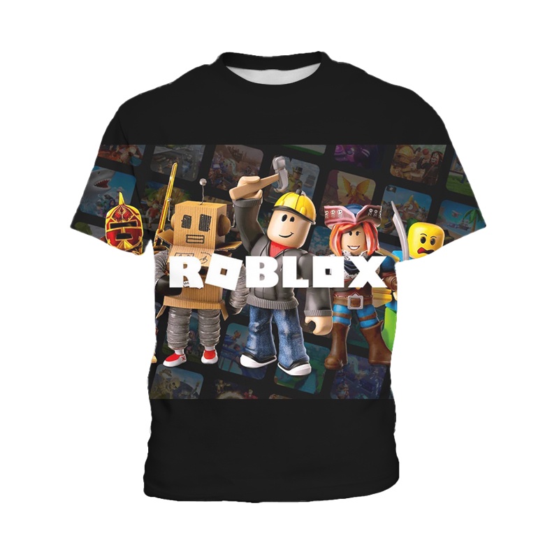 Roblox Áo Thun Tay Ngắn In Họa Tiết Hoạt Hình Dễ Thương Cho Bé Trai Từ 3-13 Tuổi