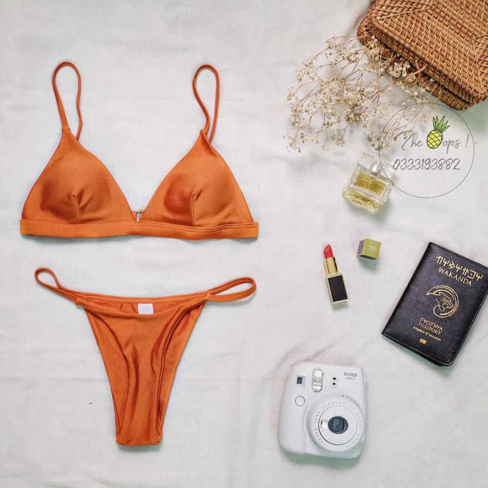 [Clip+Ảnh thật] BIKINI 2 mảnh sexy dáng basic 3 màu hồng/cam/đen/vàng | BigBuy360 - bigbuy360.vn