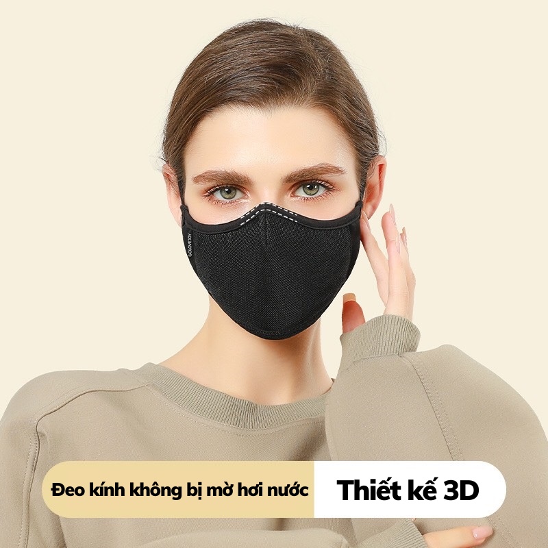 Khẩu trang 3d vải cao cấp kháng khuẩn, chống bụi mịn an toàn cho da nhạy cảm Golovejoy DKZ31