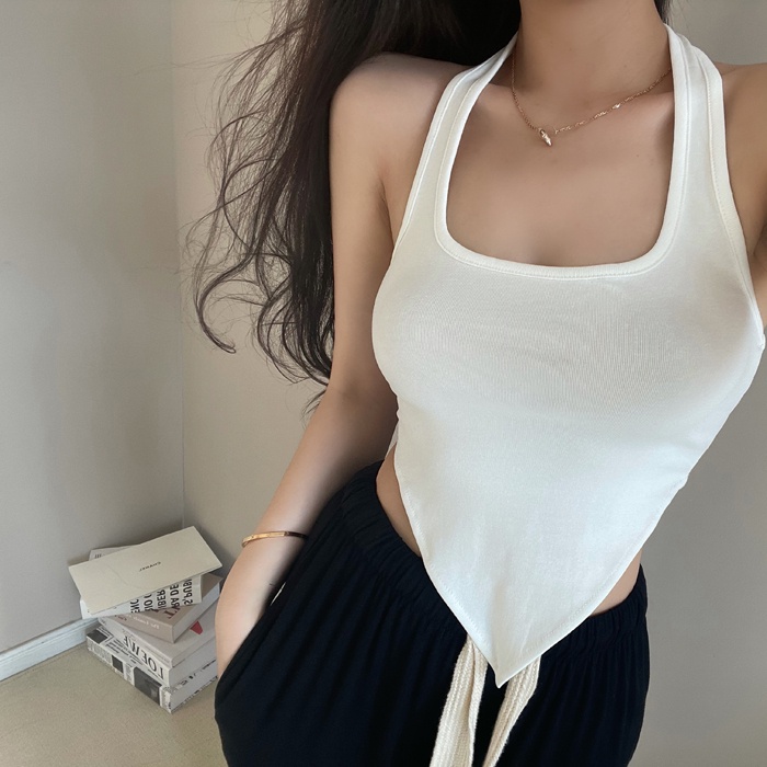 QADCOL  Áo hai dây Dáng Ôm Hở Lưng Gợi Cảm Trẻ Trung Cho Bạn Gái